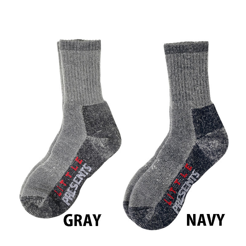 LITTLE PRESENTS　AC-122 Merino Wool Socks Extra Heavy 　AC-122 メリノ ウールソックス　(超厚手） GRAY / NV